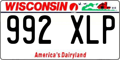 WI license plate 992XLP