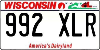 WI license plate 992XLR