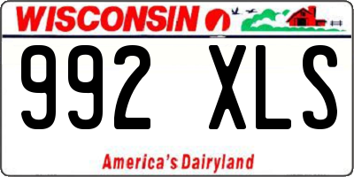 WI license plate 992XLS