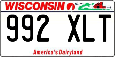 WI license plate 992XLT