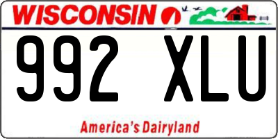 WI license plate 992XLU