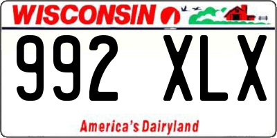 WI license plate 992XLX