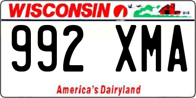 WI license plate 992XMA