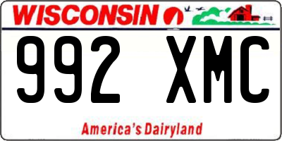 WI license plate 992XMC