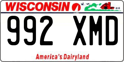 WI license plate 992XMD
