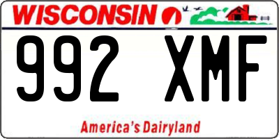 WI license plate 992XMF
