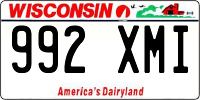 WI license plate 992XMI