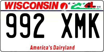 WI license plate 992XMK