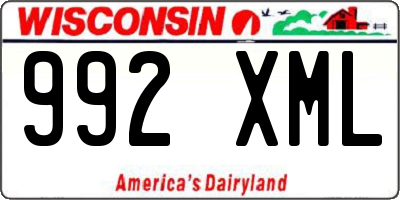 WI license plate 992XML