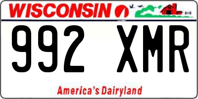 WI license plate 992XMR