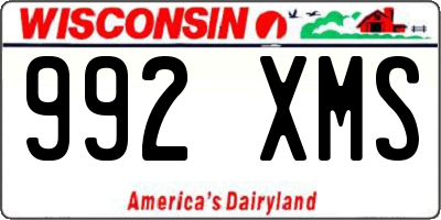 WI license plate 992XMS