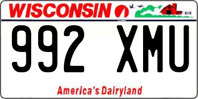 WI license plate 992XMU