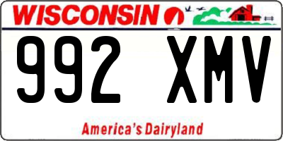 WI license plate 992XMV
