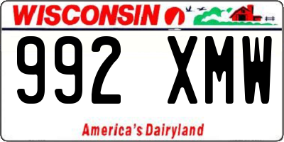 WI license plate 992XMW