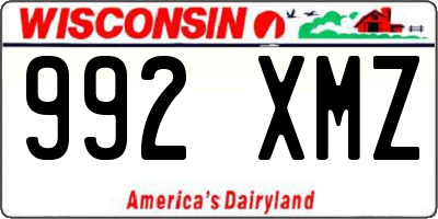 WI license plate 992XMZ