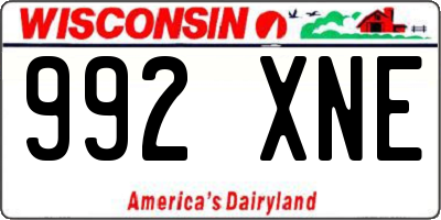 WI license plate 992XNE