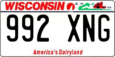 WI license plate 992XNG