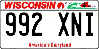 WI license plate 992XNI