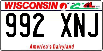 WI license plate 992XNJ