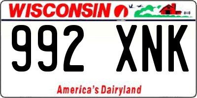 WI license plate 992XNK