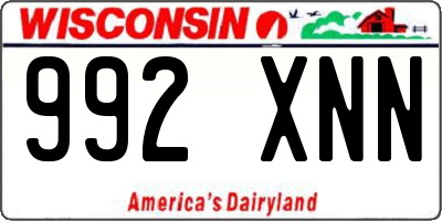WI license plate 992XNN