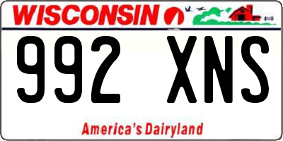 WI license plate 992XNS