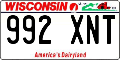 WI license plate 992XNT