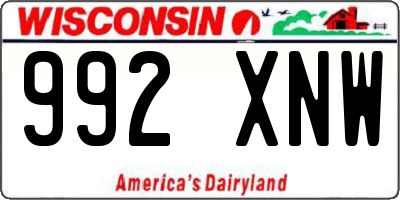 WI license plate 992XNW