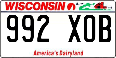 WI license plate 992XOB