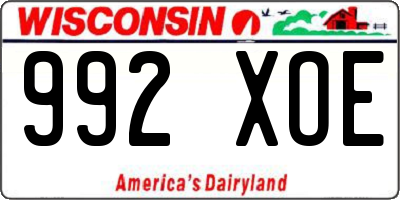 WI license plate 992XOE