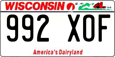 WI license plate 992XOF