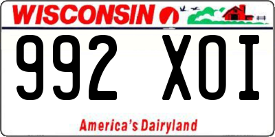 WI license plate 992XOI