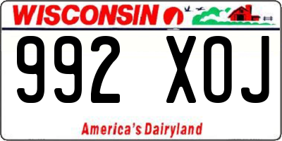 WI license plate 992XOJ