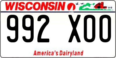 WI license plate 992XOO