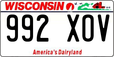 WI license plate 992XOV