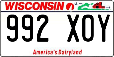 WI license plate 992XOY
