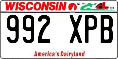 WI license plate 992XPB