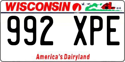 WI license plate 992XPE