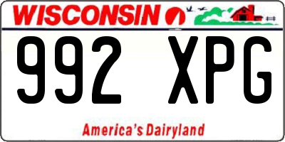 WI license plate 992XPG