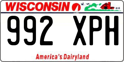 WI license plate 992XPH