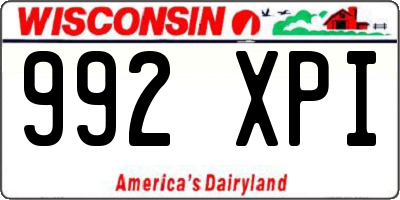 WI license plate 992XPI