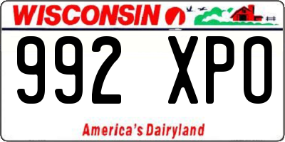 WI license plate 992XPO