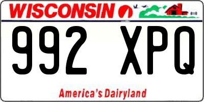 WI license plate 992XPQ