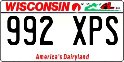 WI license plate 992XPS