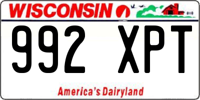 WI license plate 992XPT