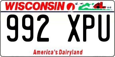 WI license plate 992XPU
