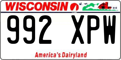 WI license plate 992XPW