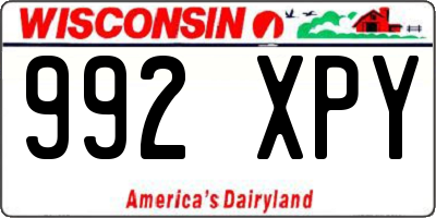 WI license plate 992XPY