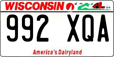 WI license plate 992XQA
