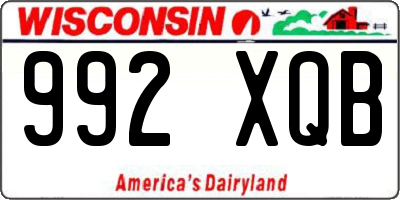 WI license plate 992XQB